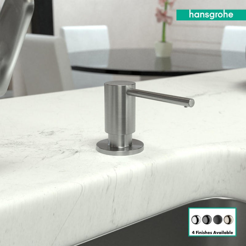 hansgrohe Bath and Kitchen SinkSoap, Focus 3-Inch, Steel Optic, 40438801 Soap Dispenser - Image 3